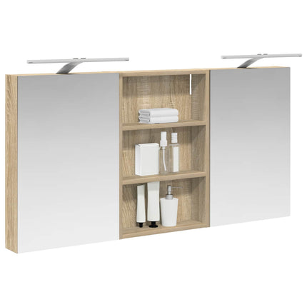 Badeværelsesskabsæt 3 stk. 120 x 10,5 x 60,5 cm Konstrueret træ