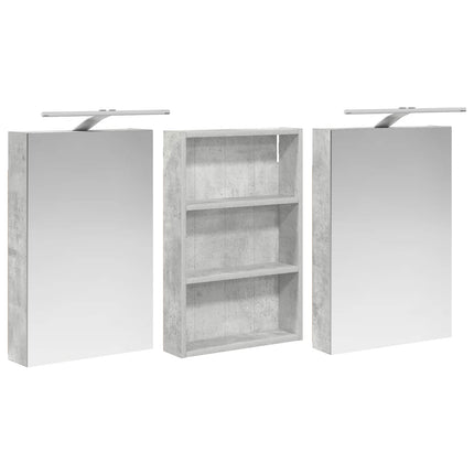 Badeværelsesskabsæt 3 stk. 120 x 10,5 x 60,5 cm Konstrueret træ