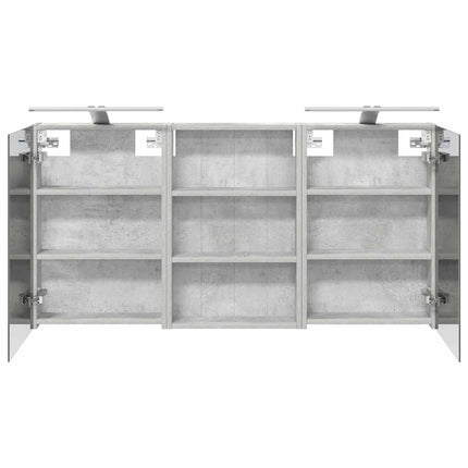 Badeværelsesskabsæt 3 stk. 120 x 10,5 x 60,5 cm Konstrueret træ