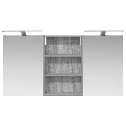 Badeværelsesskabsæt 3 stk. 120 x 10,5 x 60,5 cm Konstrueret træ