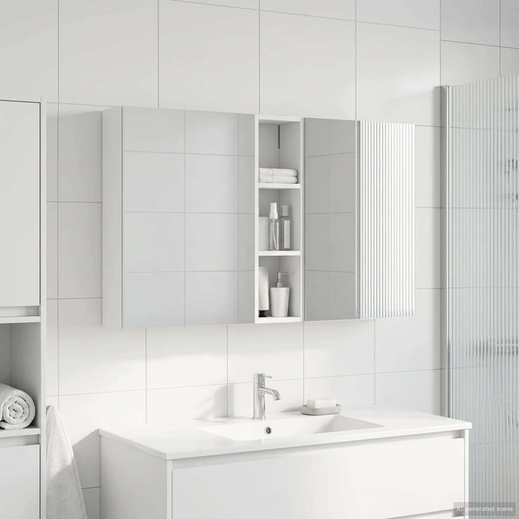Badeværelsesskabsæt 3 pcs 120 x 14,5 x 70 cm Konstrueret træ