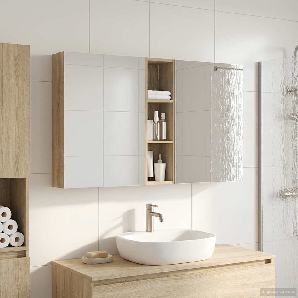 Badevrelsesskabst 3 stk. 120 x 14,5 x 70 cm Konstrueret tr