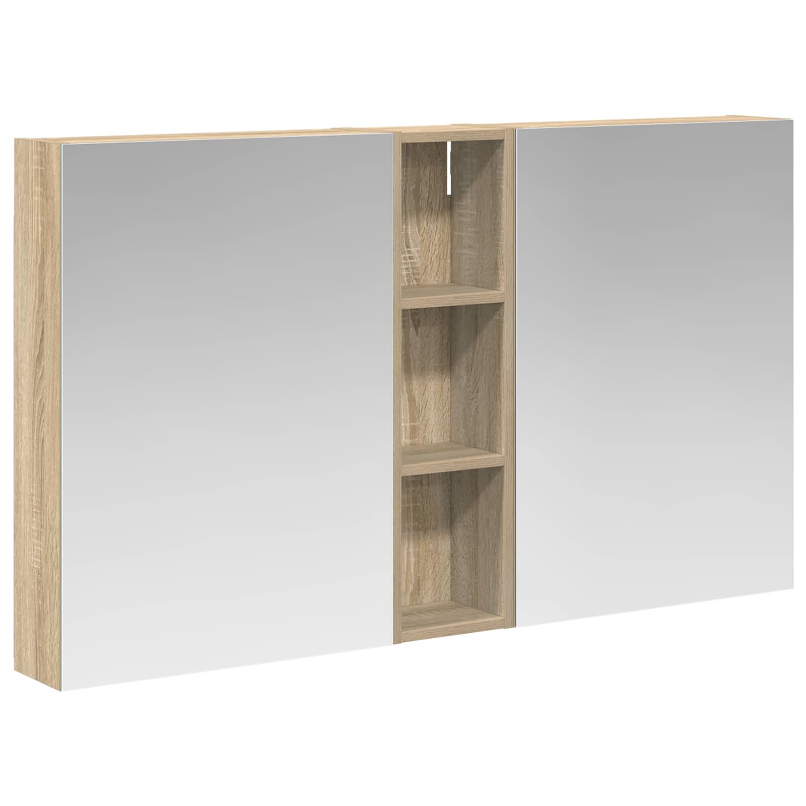 Badeværelsesskabsæt 3 pcs 120 x 14,5 x 70 cm Konstrueret træ