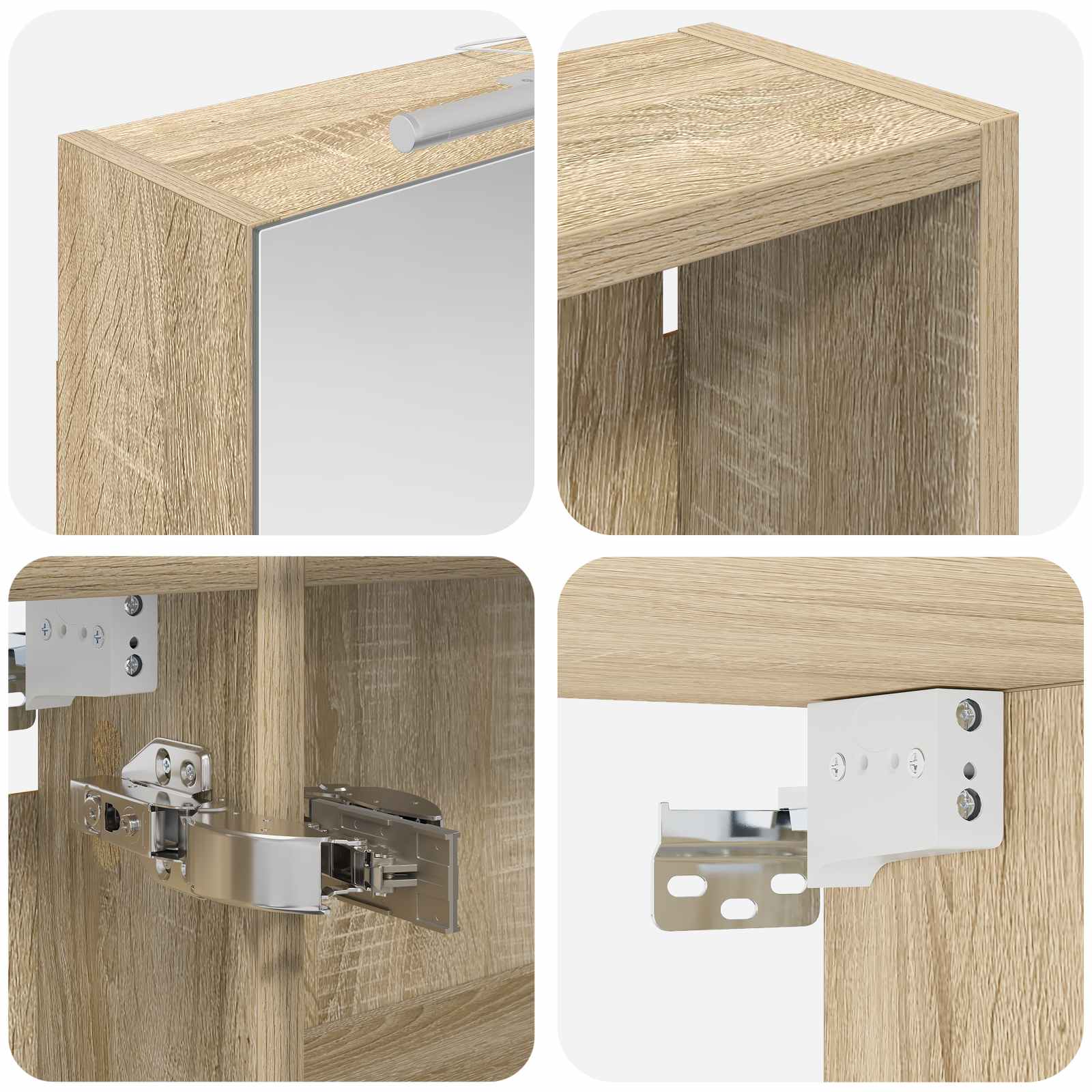 Badeværelsesskabsæt 3 pcs 120 x 14,5 x 70 cm Konstrueret træ