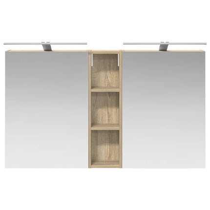 Badeværelsesskabsæt 3 stk. 120 x 14,5 x 70 cm Konstrueret træ