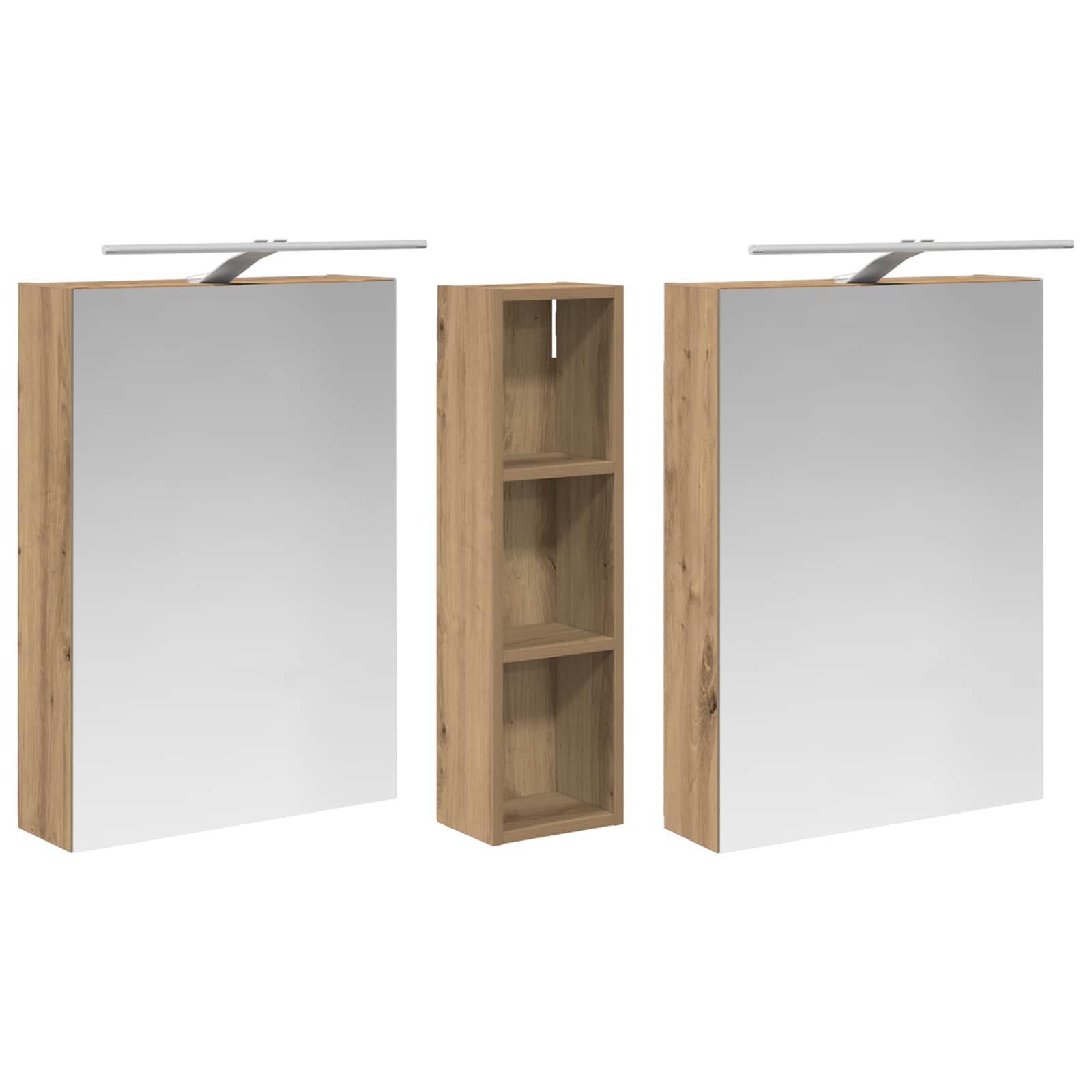 Badeværelsesskabsæt 3 pcs 120 x 14,5 x 70 cm Konstrueret træ