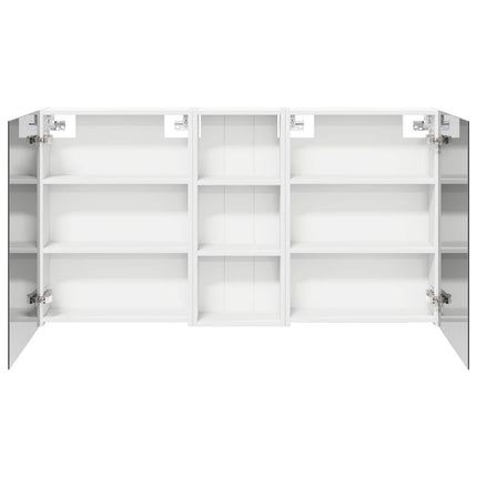 Badeværelsesskabsæt 3 stk. 130 x 14,5 x 70 cm Konstrueret træ