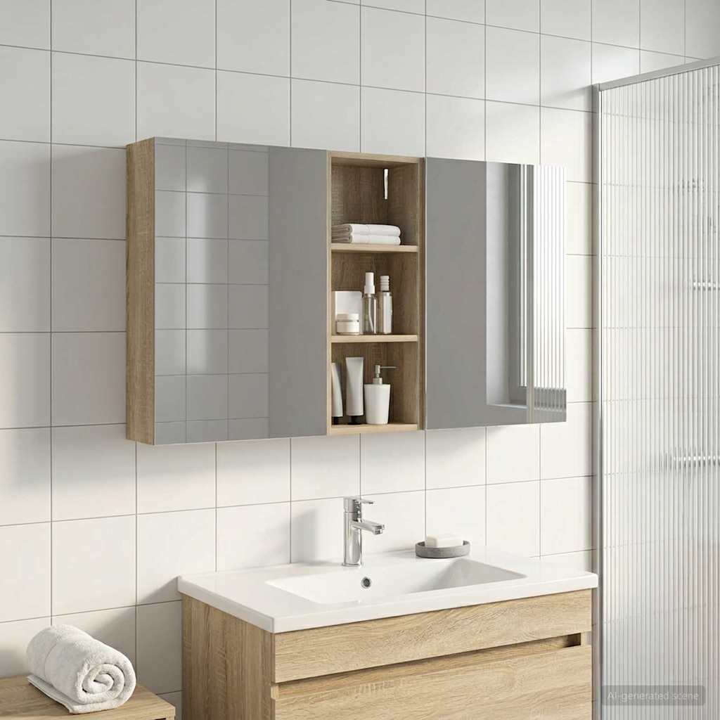 Badevrelsesskabst 3 stk. 130 x 14,5 x 70 cm Konstrueret tr