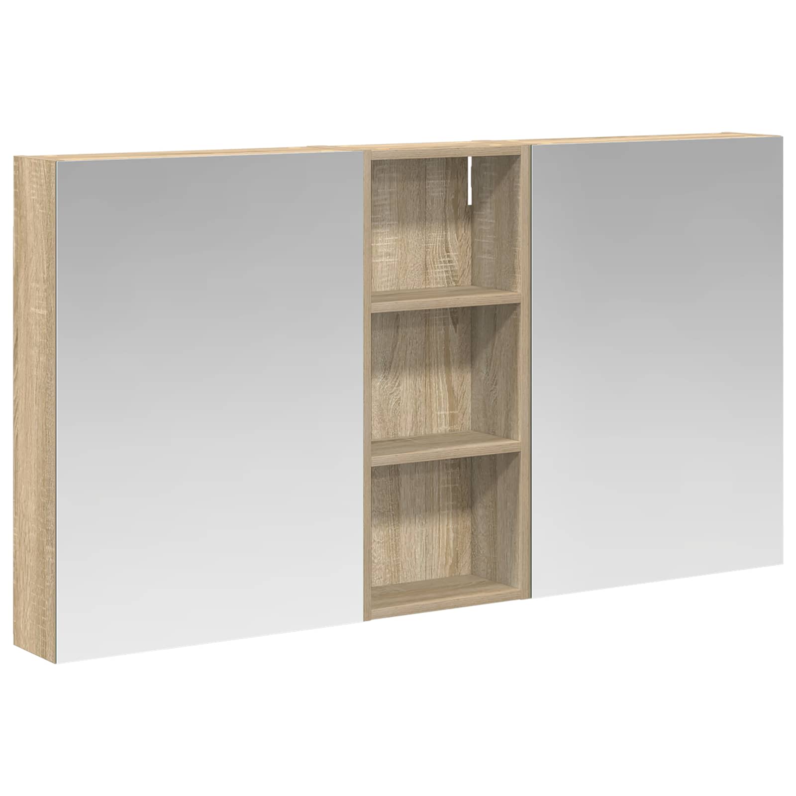 Badeværelsesskabsæt 3 pcs 130 x 14,5 x 70 cm Konstrueret træ