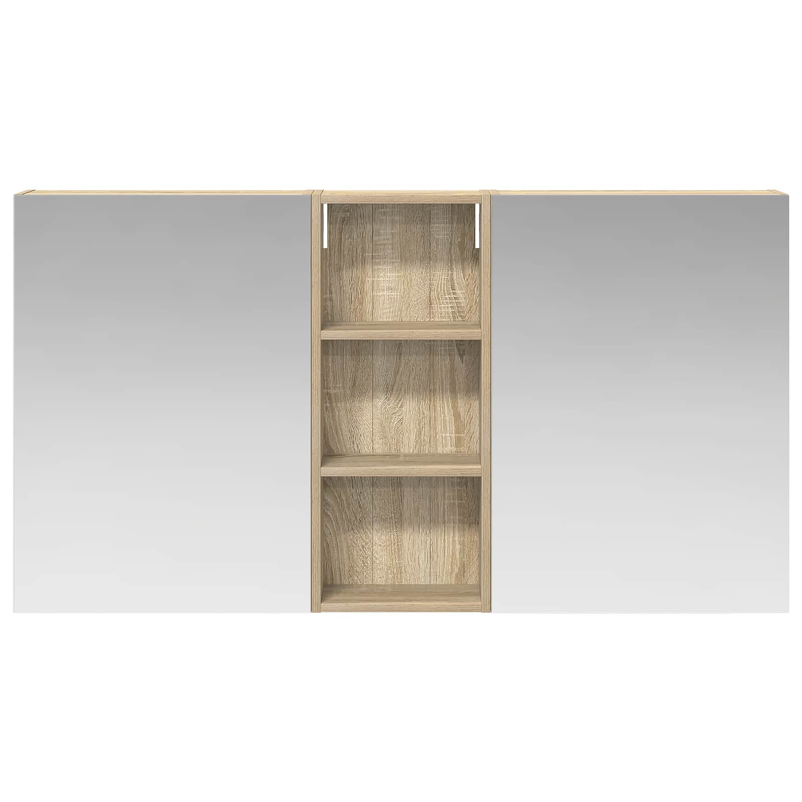 Badeværelsesskabsæt 3 pcs 130 x 14,5 x 70 cm Konstrueret træ