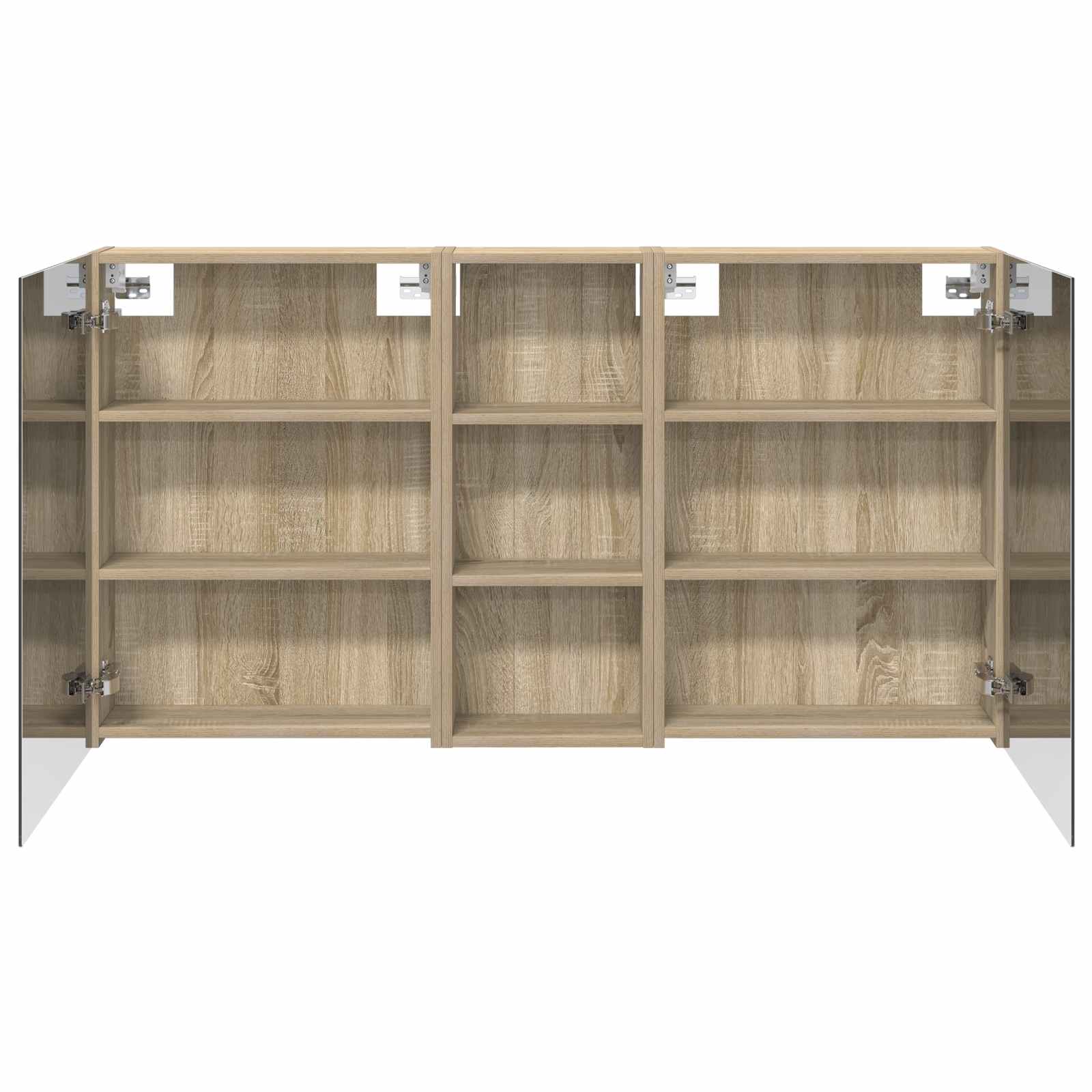 Badeværelsesskabsæt 3 pcs 130 x 14,5 x 70 cm Konstrueret træ