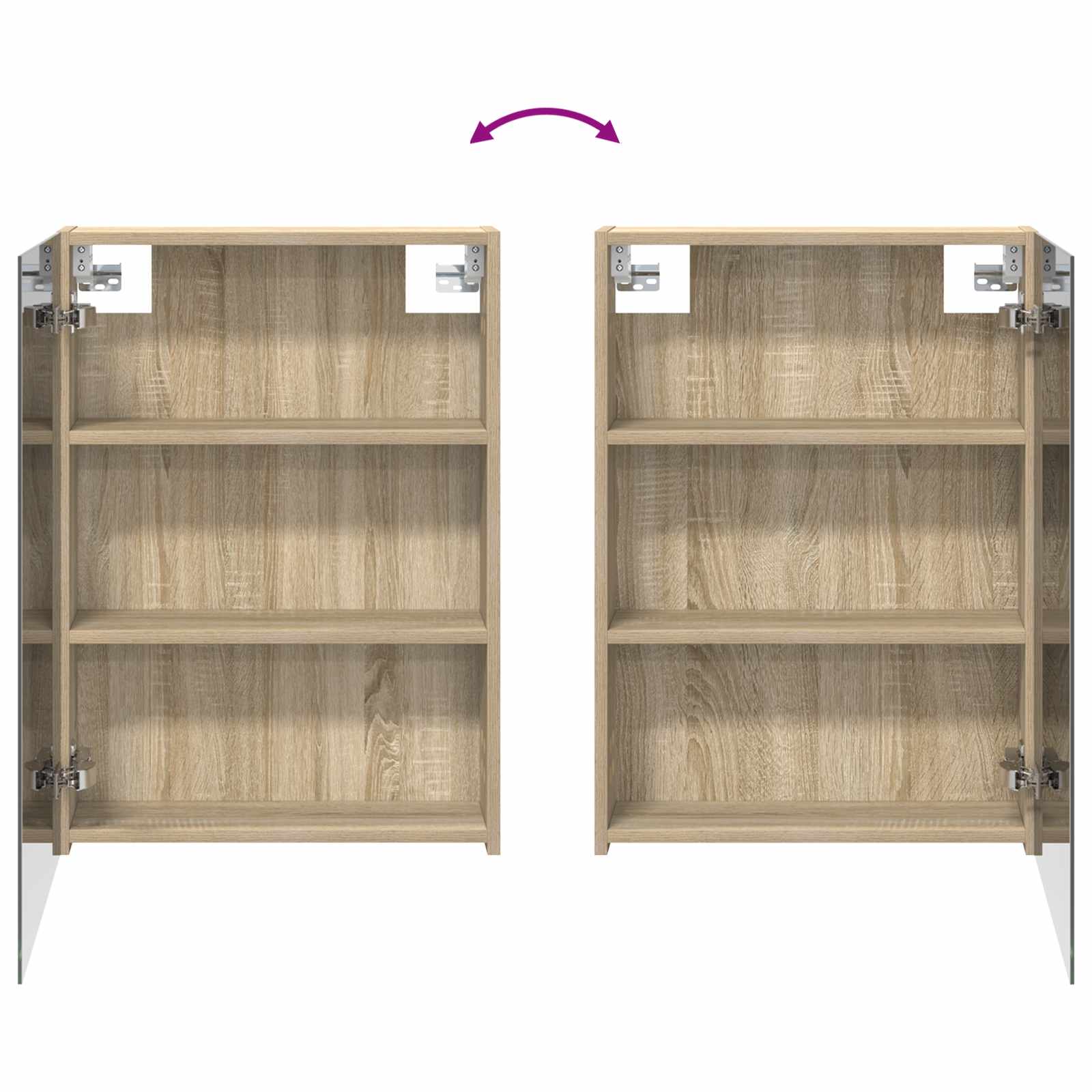 Badeværelsesskabsæt 3 pcs 130 x 14,5 x 70 cm Konstrueret træ