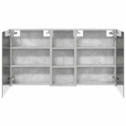 Badeværelsesskabsæt 3 stk. 130 x 14,5 x 70 cm Konstrueret træ