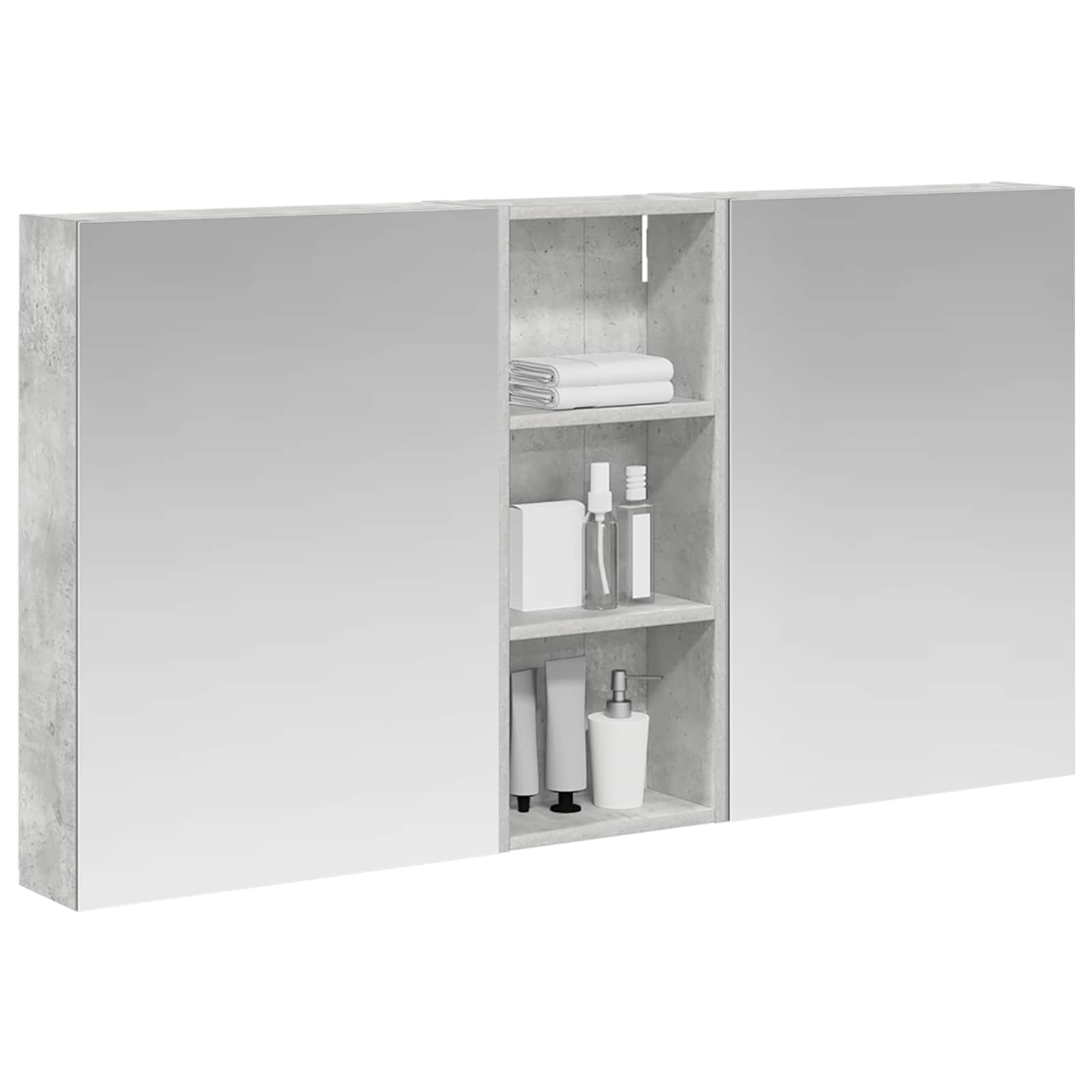 Badeværelsesskabsæt 3 pcs 130 x 14,5 x 70 cm Konstrueret træ
