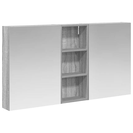 Badeværelsesskabsæt 3 stk. 130 x 14,5 x 70 cm Konstrueret træ