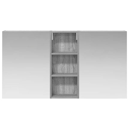 Badeværelsesskabsæt 3 stk. 130 x 14,5 x 70 cm Konstrueret træ
