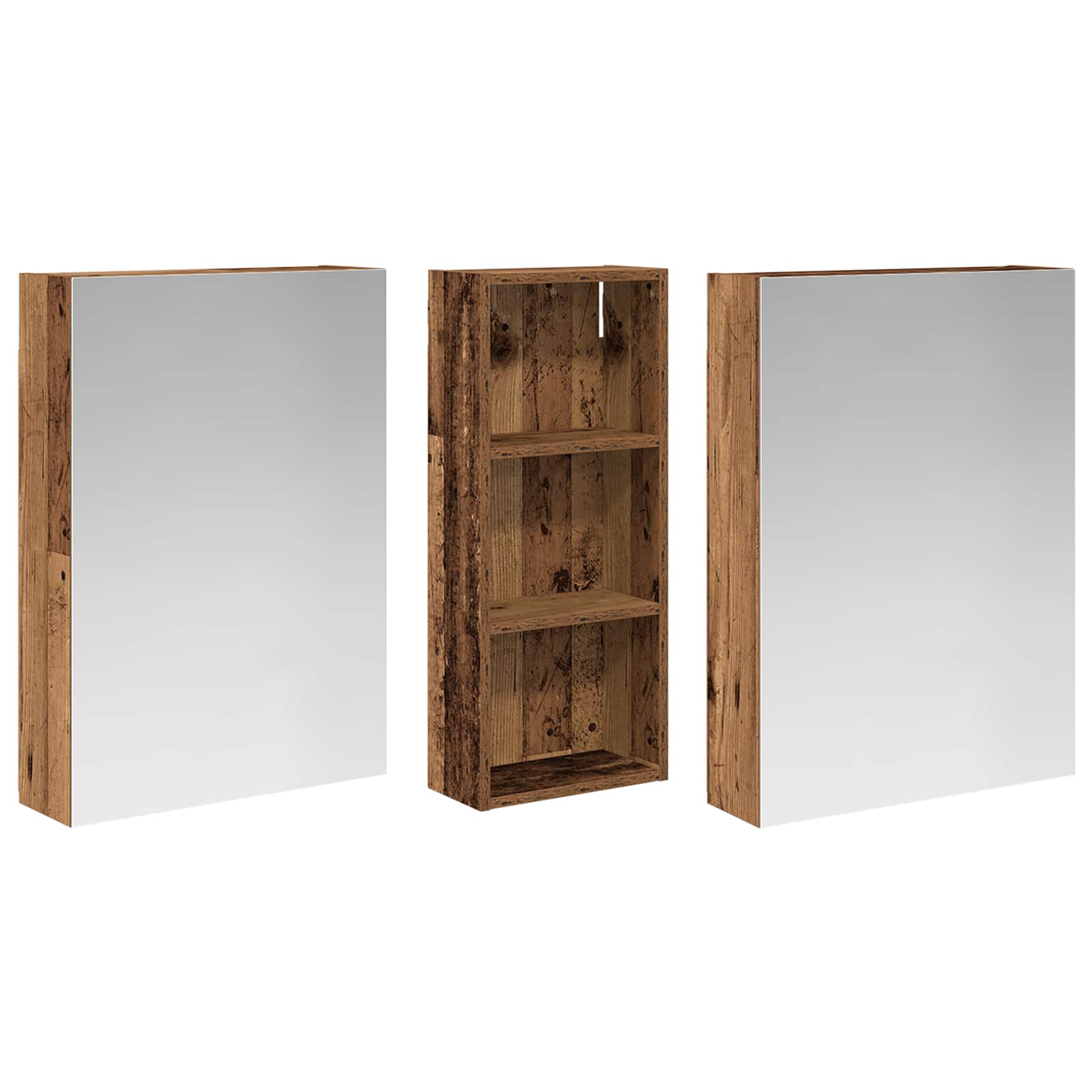 Badeværelsesskabsæt 3 pcs 130 x 14,5 x 70 cm Konstrueret træ
