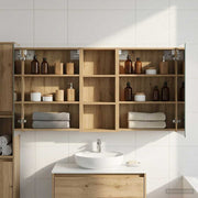 Badeværelsesskabsæt 3 pcs 130 x 14,5 x 70 cm Konstrueret træ