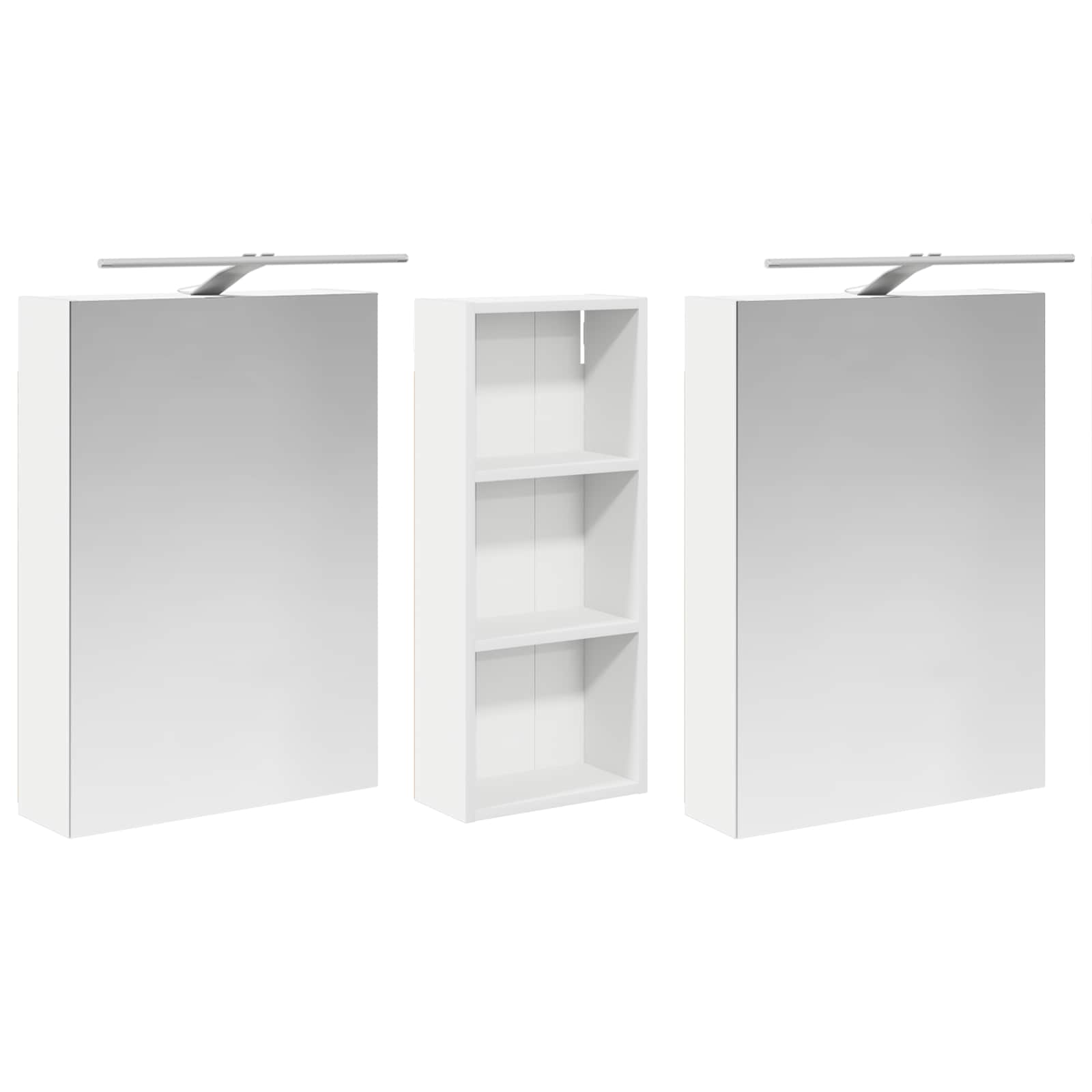 Badeværelsesskabsæt 3 pcs 130 x 14,5 x 70 cm Konstrueret træ