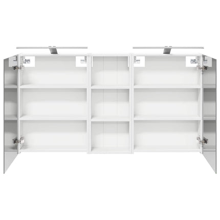 Badeværelsesskabsæt 3 stk. 130 x 14,5 x 70 cm Konstrueret træ