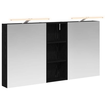 Badeværelsesskabsæt 3 stk. 130 x 14,5 x 70 cm Konstrueret træ