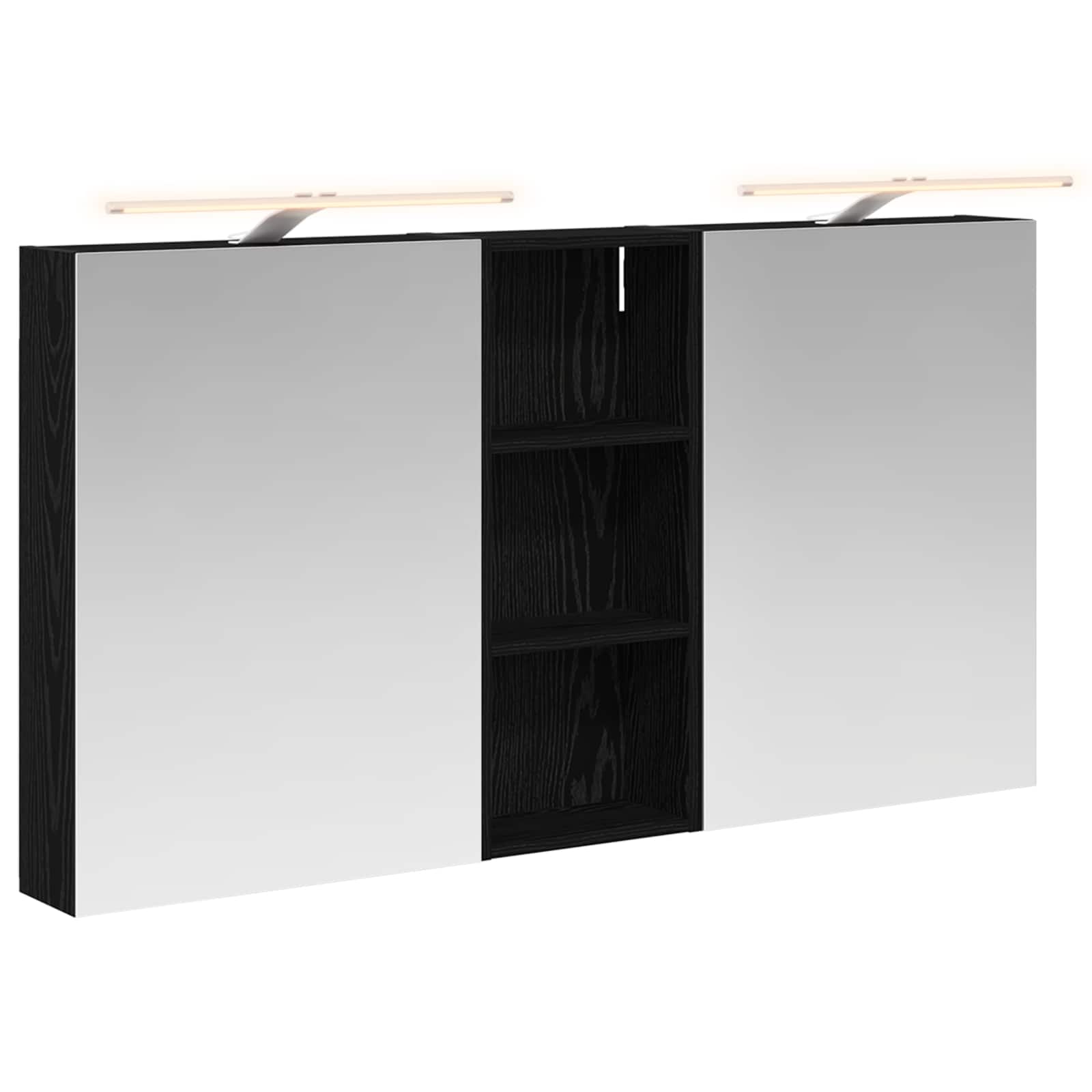 Badeværelsesskabsæt 3 pcs 130 x 14,5 x 70 cm Konstrueret træ