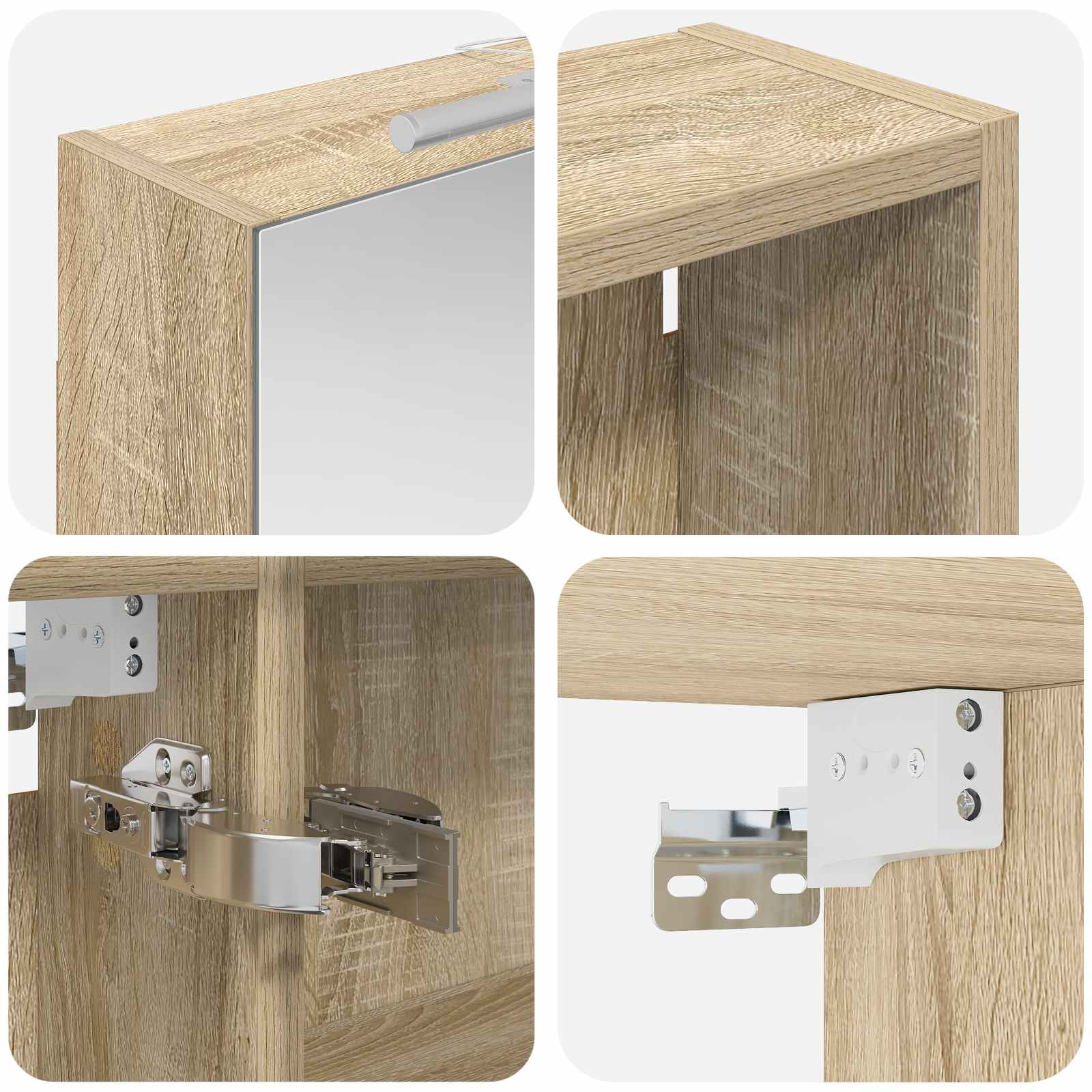 Badeværelsesskabsæt 3 pcs 130 x 14,5 x 70 cm Konstrueret træ