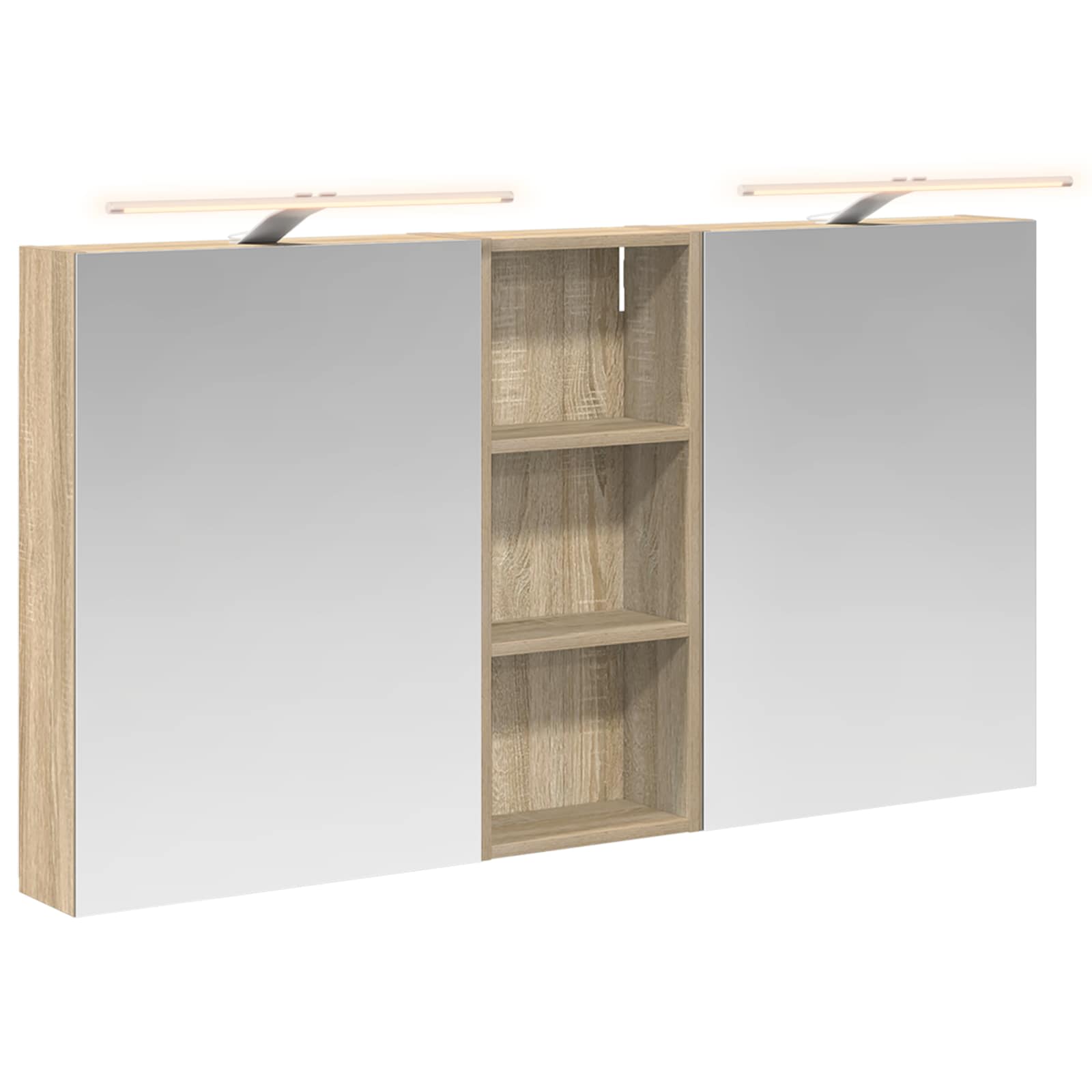 Badeværelsesskabsæt 3 pcs 130 x 14,5 x 70 cm Konstrueret træ