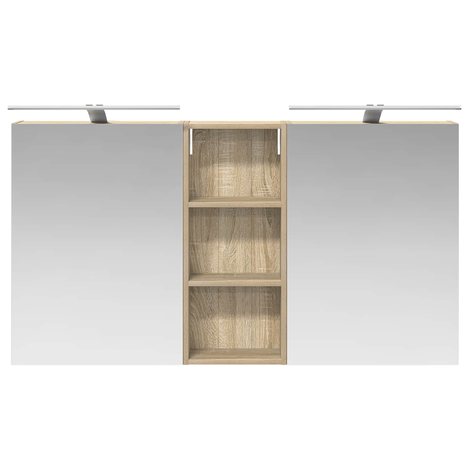 Badeværelsesskabsæt 3 pcs 130 x 14,5 x 70 cm Konstrueret træ