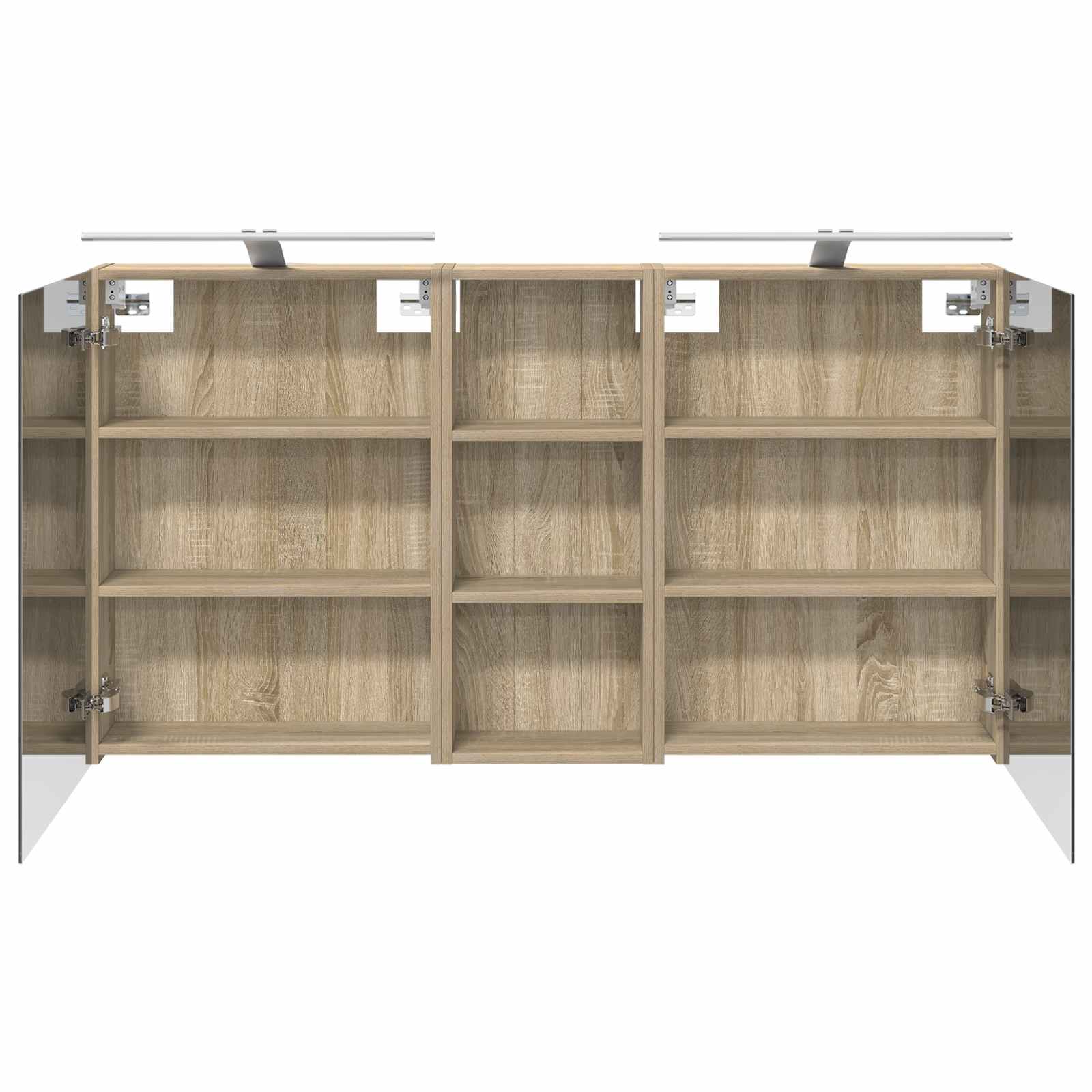 Badeværelsesskabsæt 3 pcs 130 x 14,5 x 70 cm Konstrueret træ