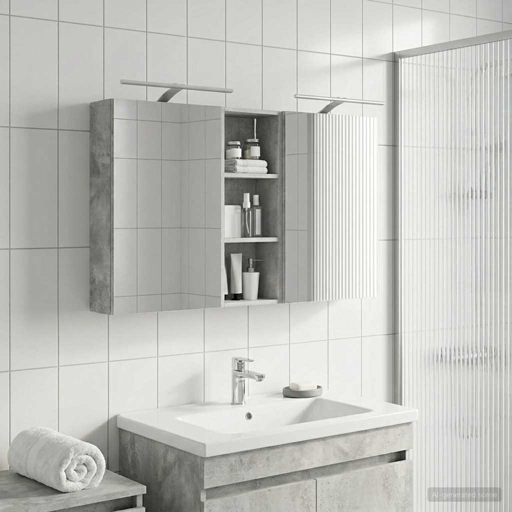 Badevrelsesskabst 3 stk. 130 x 14,5 x 70 cm Konstrueret tr