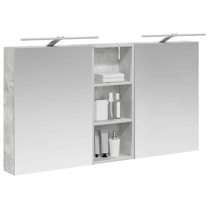 Badeværelsesskabsæt 3 stk. 130 x 14,5 x 70 cm Konstrueret træ
