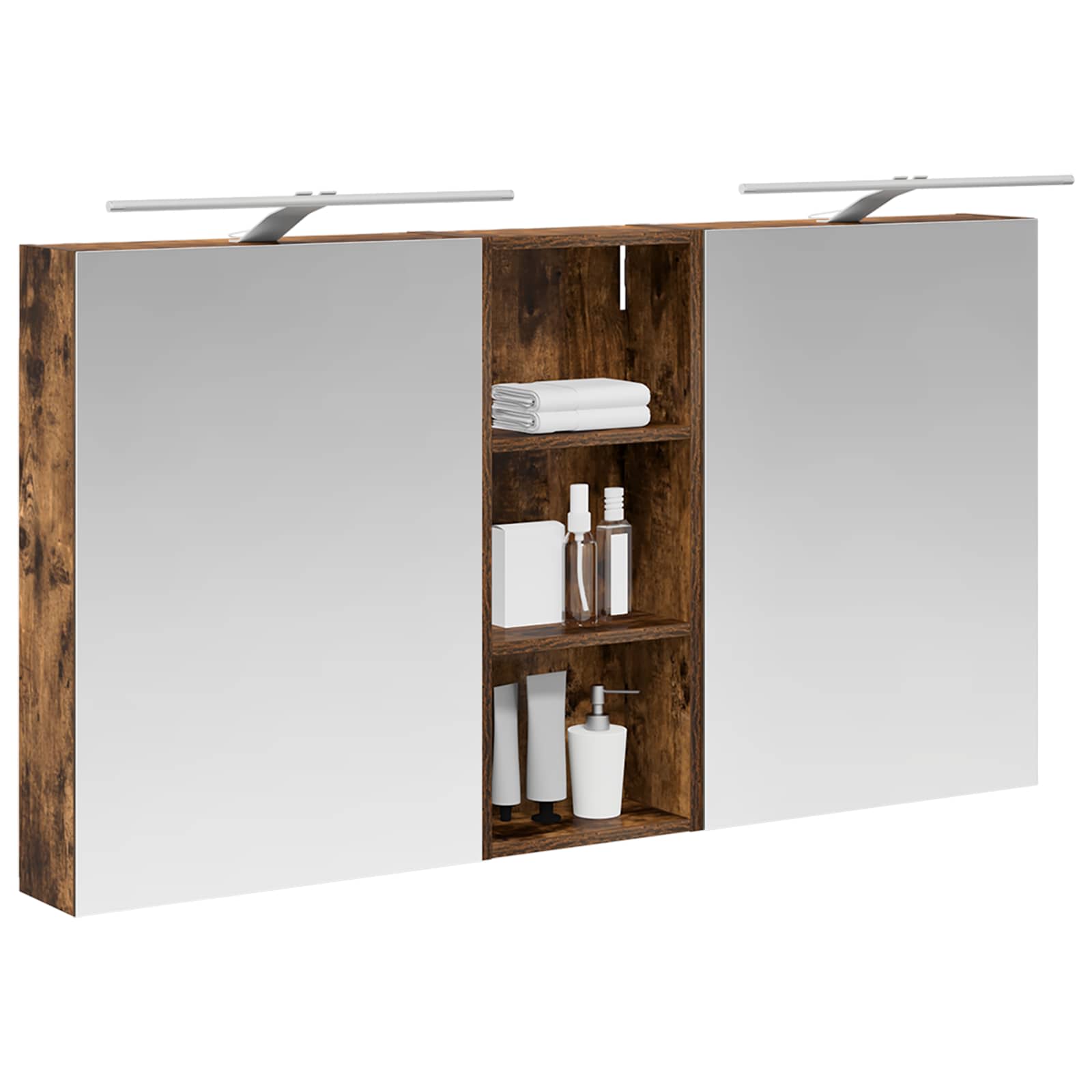 Badeværelsesskabsæt 3 pcs 130 x 14,5 x 70 cm Konstrueret træ
