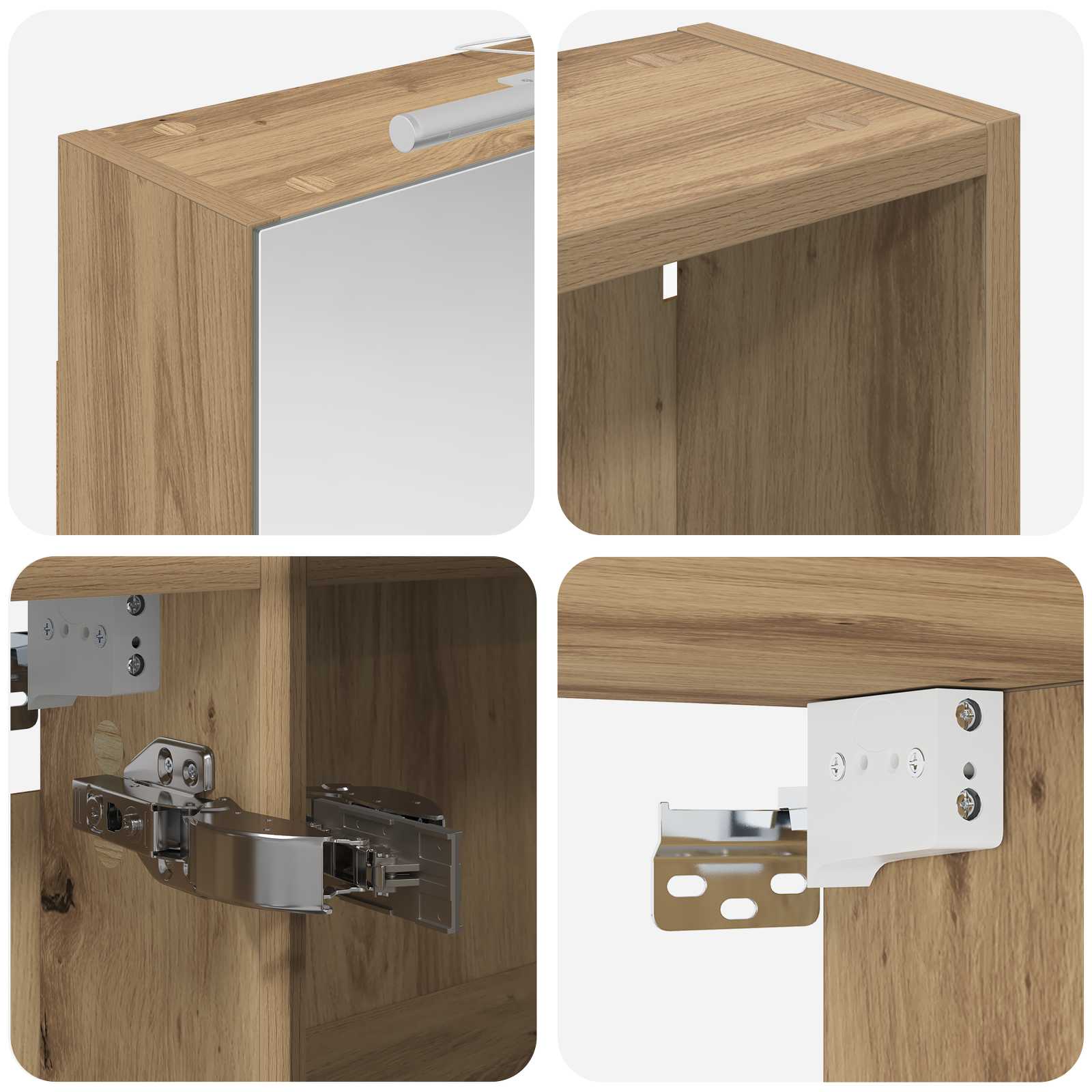 Badeværelsesskabsæt 3 pcs 130 x 14,5 x 70 cm Konstrueret træ