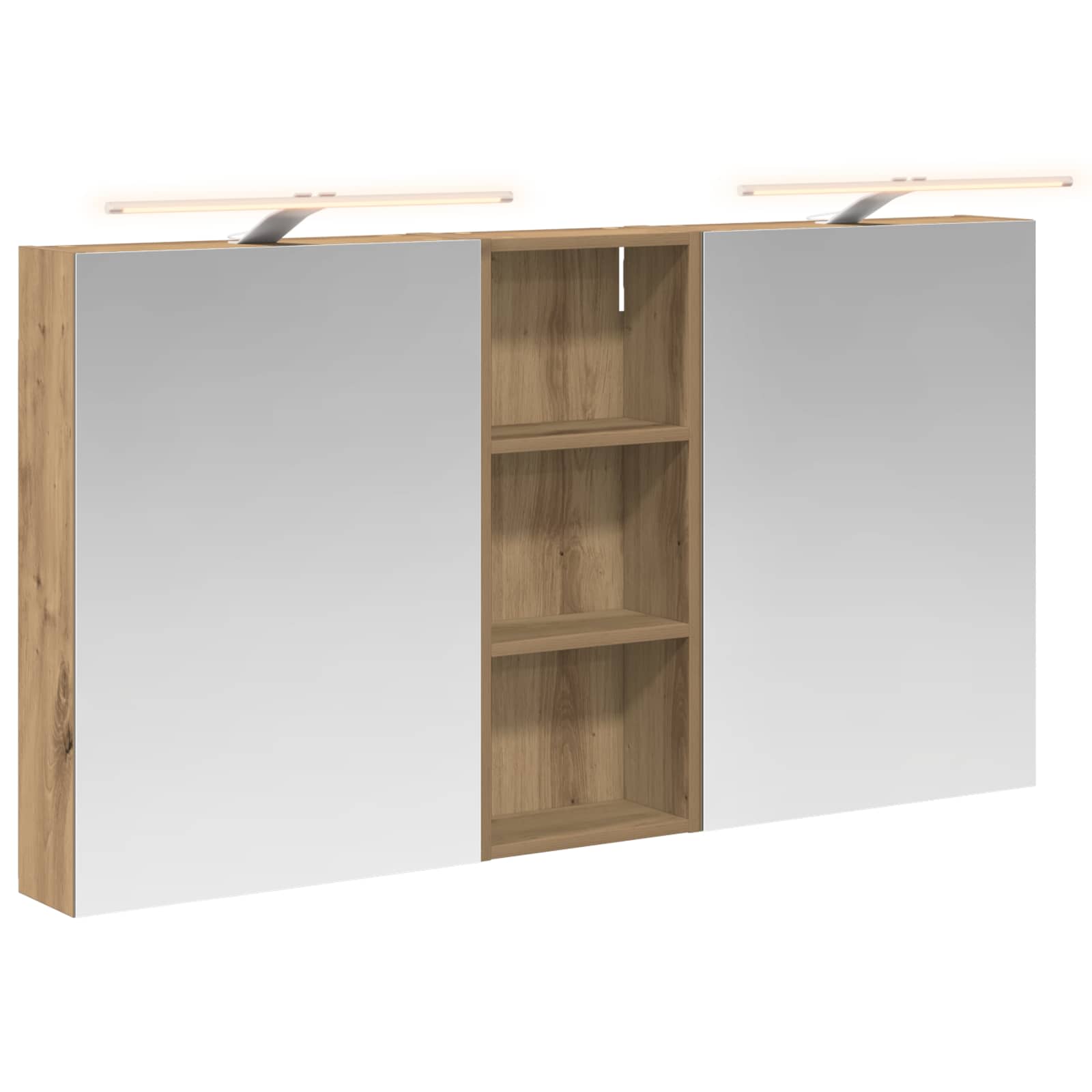 Badeværelsesskabsæt 3 pcs 130 x 14,5 x 70 cm Konstrueret træ