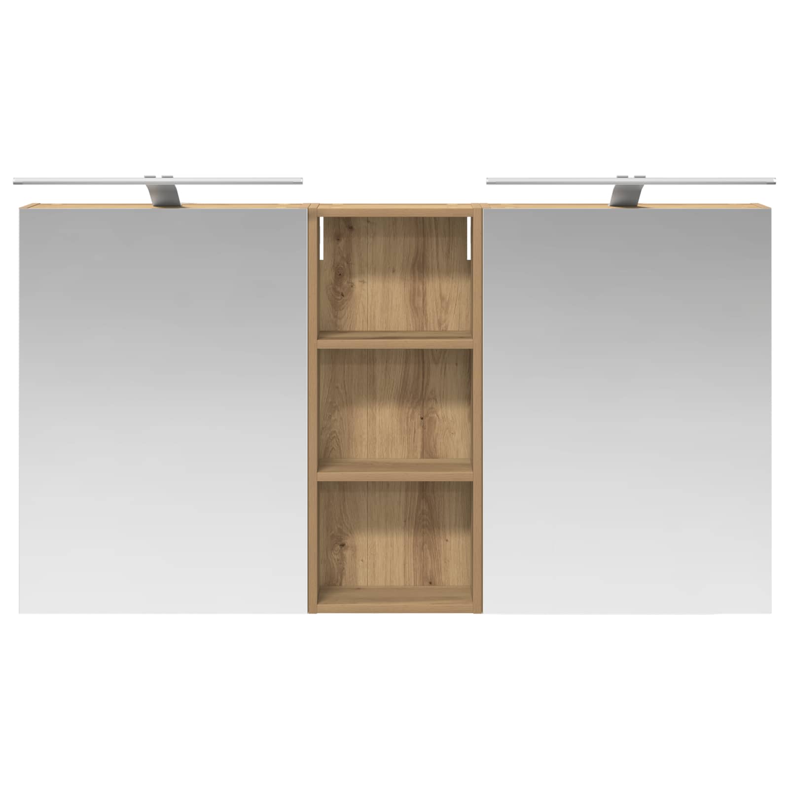 Badeværelsesskabsæt 3 pcs 130 x 14,5 x 70 cm Konstrueret træ