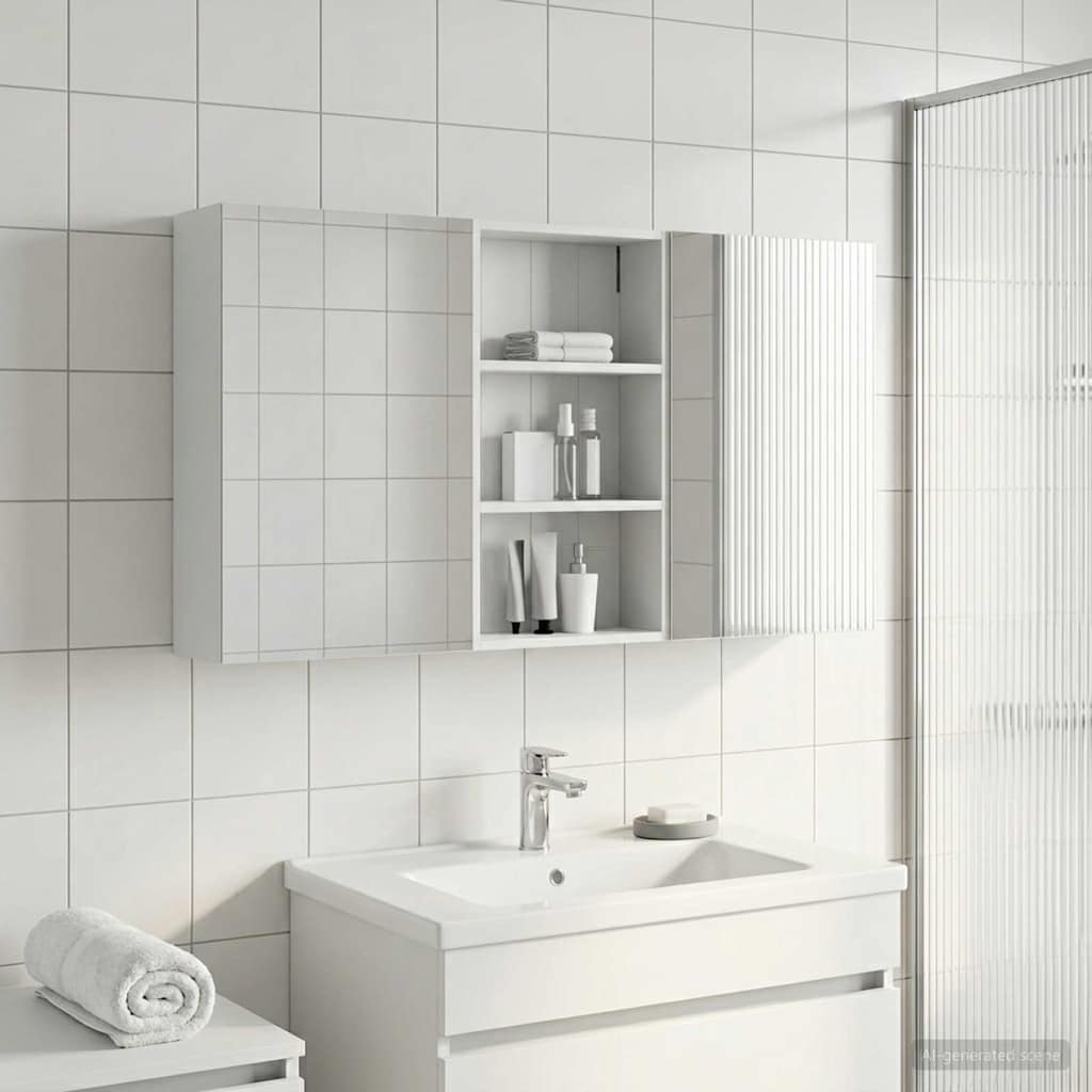 Badeværelsesskabsæt 3 pcs 140 x 14,5 x 70 cm Konstrueret træ