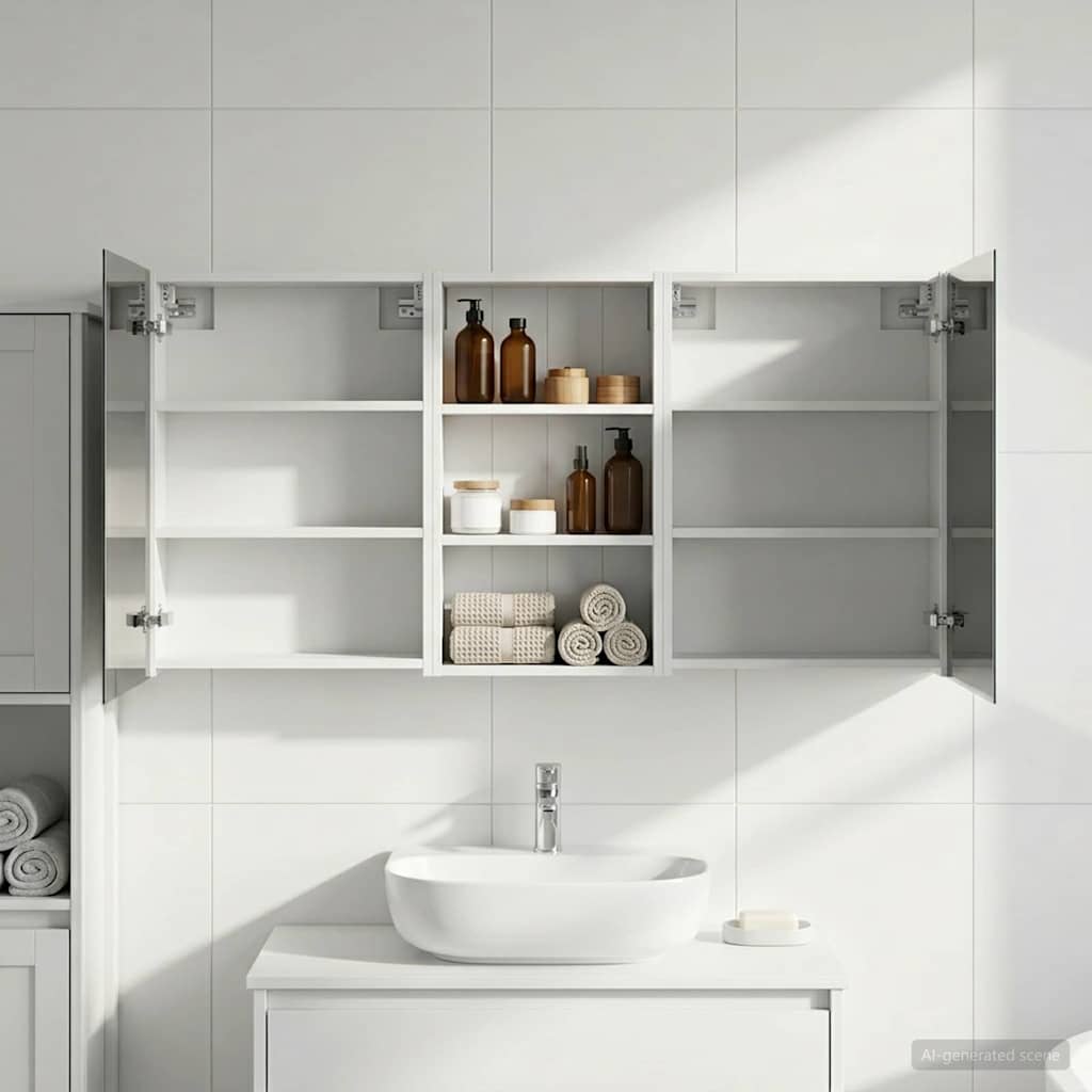 Badeværelsesskabsæt 3 pcs 140 x 14,5 x 70 cm Konstrueret træ