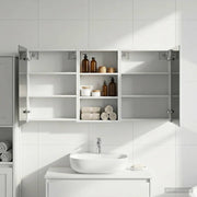 Badeværelsesskabsæt 3 pcs 140 x 14,5 x 70 cm Konstrueret træ