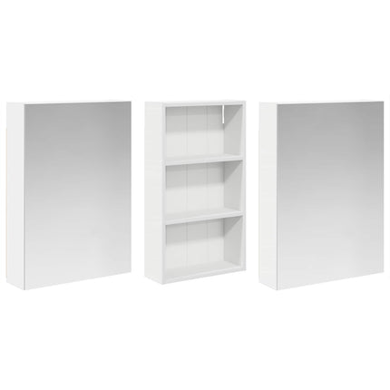 Badeværelsesskabsæt 3 stk. 140 x 14,5 x 70 cm Konstrueret træ