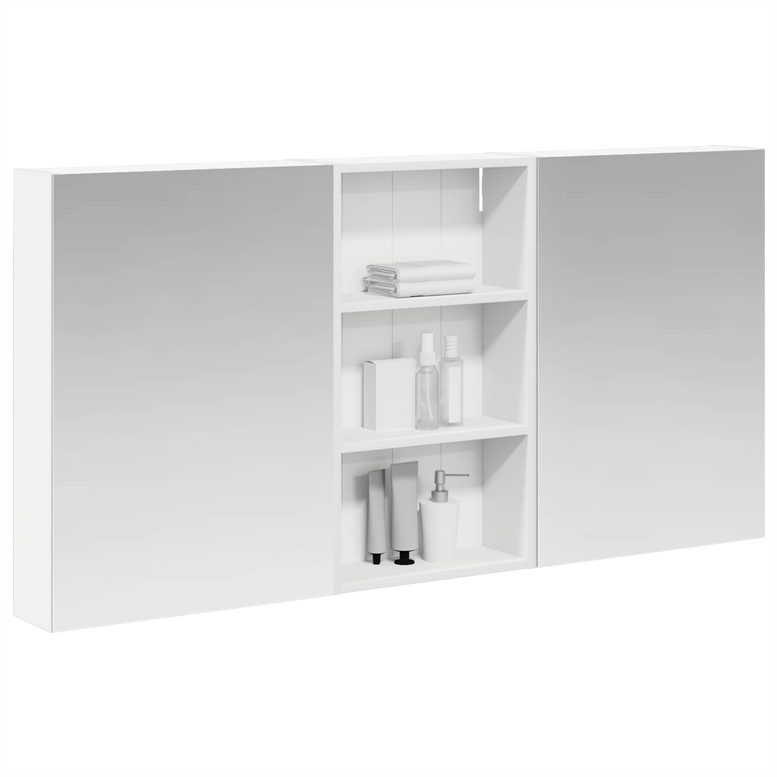 Badeværelsesskabsæt 3 pcs 140 x 14,5 x 70 cm Konstrueret træ