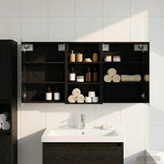 Badeværelsesskabsæt 3 pcs 140 x 14,5 x 70 cm Konstrueret træ