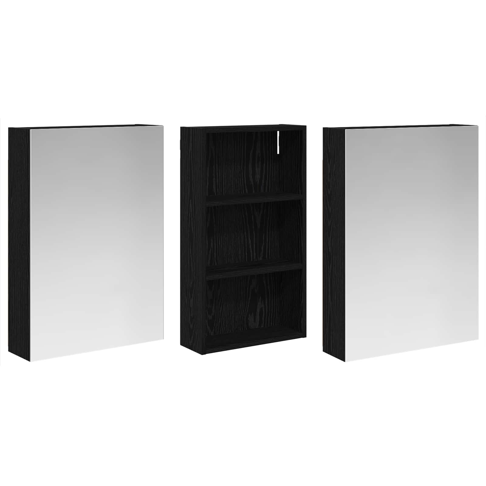 Badeværelsesskabsæt 3 pcs 140 x 14,5 x 70 cm Konstrueret træ