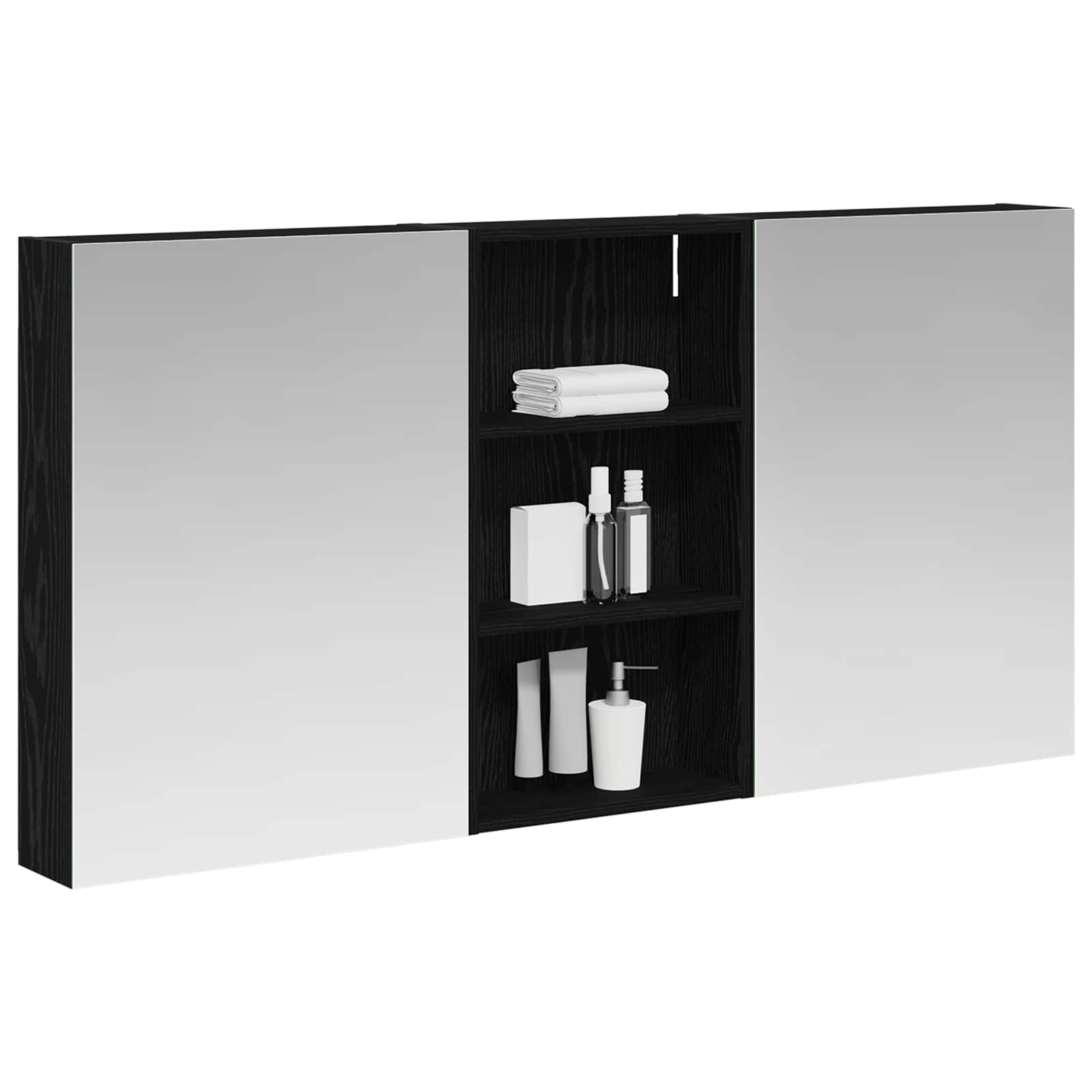 Badeværelsesskabsæt 3 pcs 140 x 14,5 x 70 cm Konstrueret træ