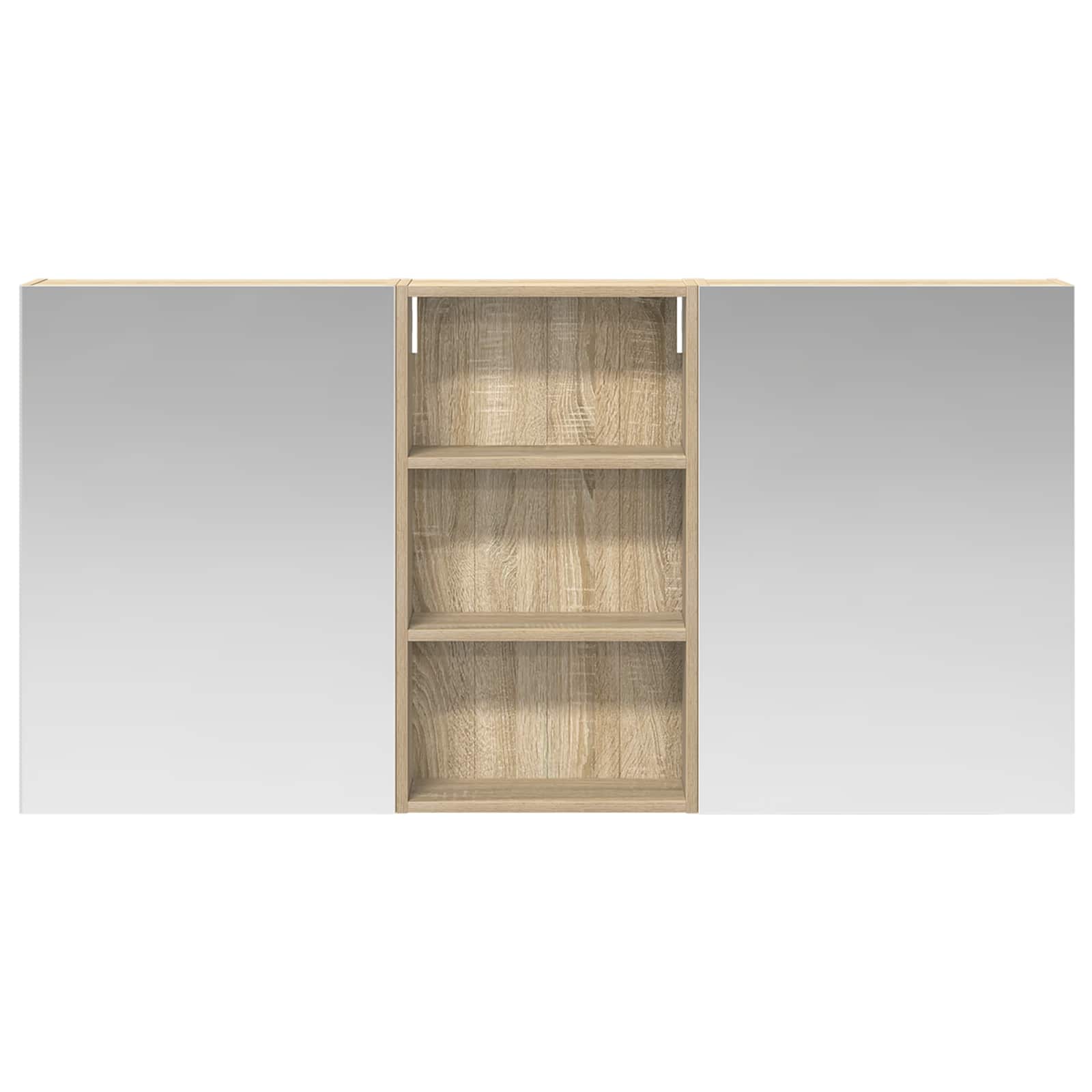Badeværelsesskabsæt 3 pcs 140 x 14,5 x 70 cm Konstrueret træ
