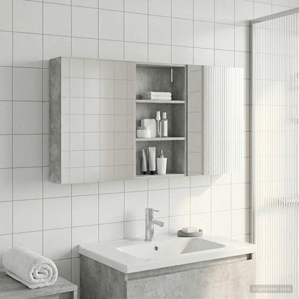 Badeværelsesskabsæt 3 stk. 140 x 14,5 x 70 cm Konstrueret træ