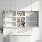 Badeværelsesskabsæt 3 pcs 140 x 14,5 x 70 cm Konstrueret træ