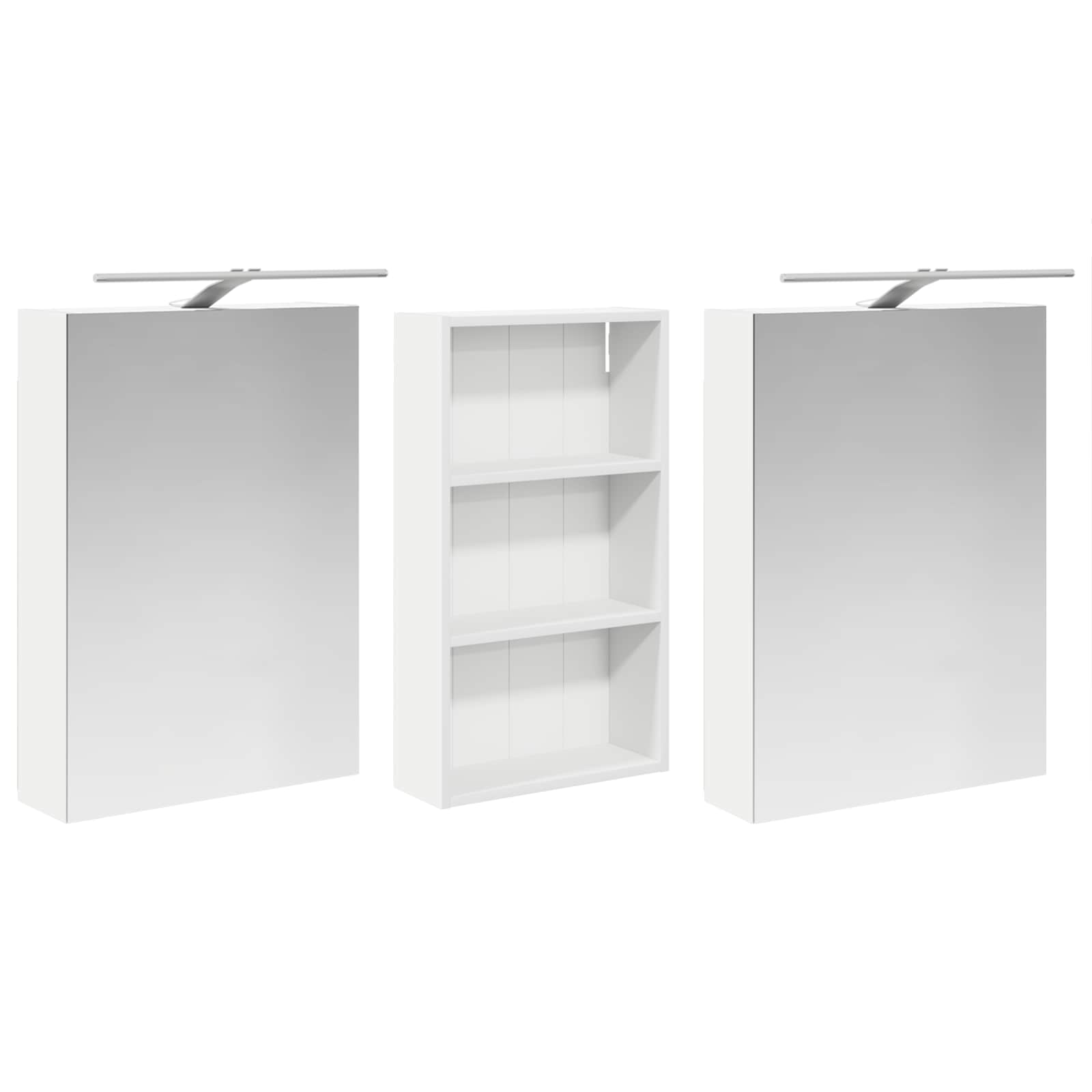 Badeværelsesskabsæt 3 pcs 140 x 14,5 x 70 cm Konstrueret træ