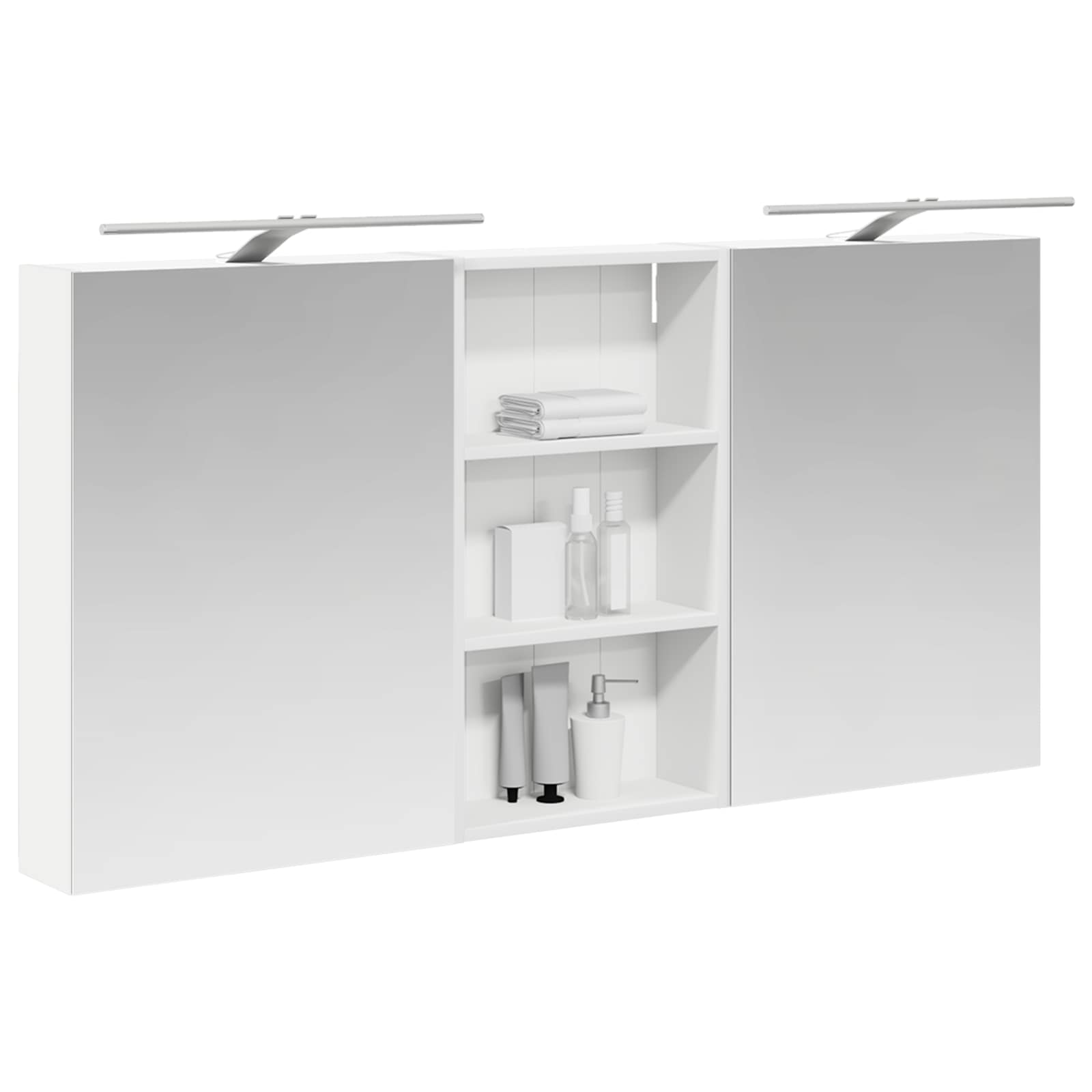 Badeværelsesskabsæt 3 pcs 140 x 14,5 x 70 cm Konstrueret træ