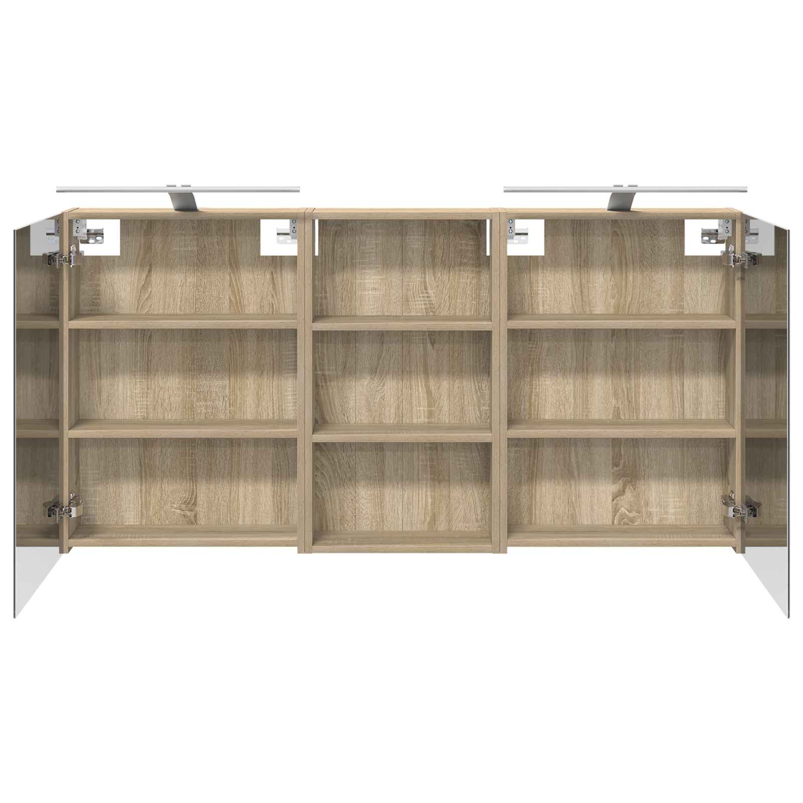 Badeværelsesskabsæt 3 pcs 140 x 14,5 x 70 cm Konstrueret træ